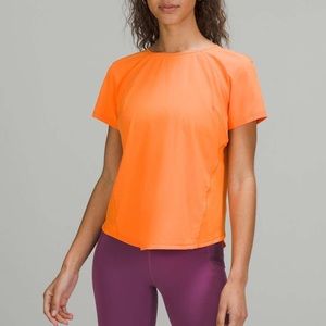 Lululemon Lightweight Stretch Run Neon Orange Short Sleeve